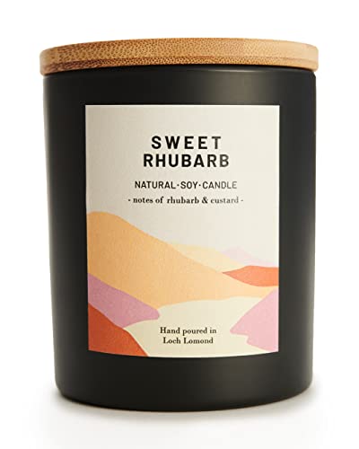 Ocoee House | Luxury Scented Soy Wax Candles. Hand Poured in Loch Lomond, Scotland. Organic & Vegan (+8 Scent Options, x2 Sizes) Sweet Rhubarb, Single Wick - 450g