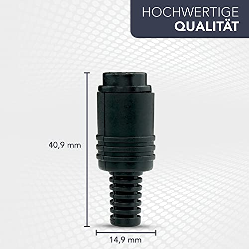 PerfectHD Gniazdo głośnikowe 2 x DIN | z przyłączem śrubowym | proste, przykręcane, ochrona przed zagięciem 2,2 mm | adapter audio przyłącze kabla głośnika gniazdo | czarny | 2 sztuki
