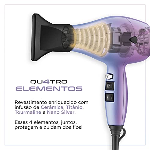 Secador de Cabelo By Juliette, Mondial, Azul/Rosa, 2000W, 220V - SCP-JU-03