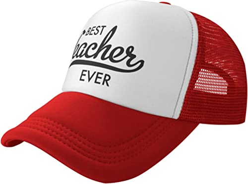 NLWQEKV Best Teacher Ever Teacher Apreciación Regalos Gorra de Béisbol Golf Papá Sombrero para Hombres Mujeres Camionero Sombrero Gorra de Malla Cool Sombreros