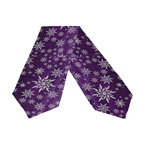 Aflyko Christmas Table Runner Snowflake Purple Xmas Holiday Kitchen Dining Table Setting Winter Traditional New Year Xmas Festive Home Decor 13
