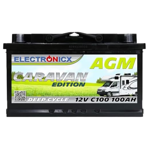 Electronicx Caravan Edition accu AGM 100 AH 12 V camper boot voeding zonne-batterij 100 Ah