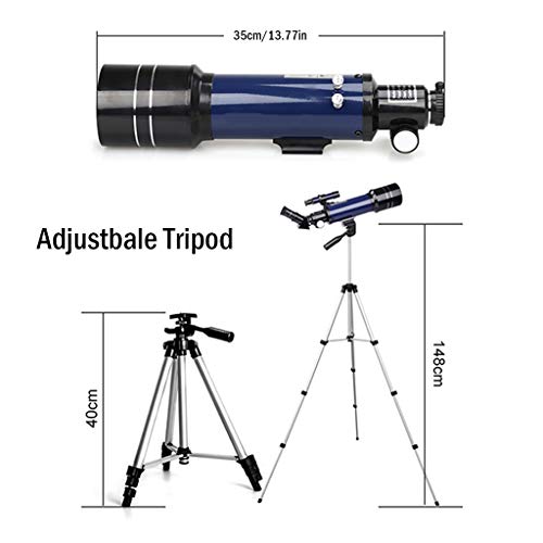 Telescopio refractor YXCKG 70mm 400mm con trípode altazimutal miniatura 7
