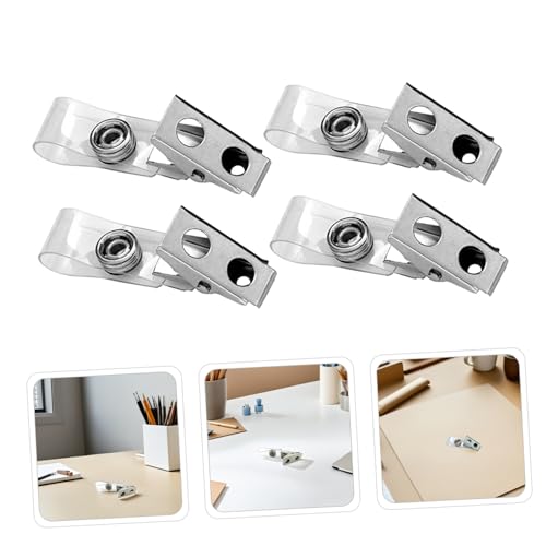 Clips de badge métal double trou durables avec attaches transparentes en PVC - 7