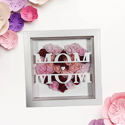 IEUDNS Caixa de Sombra de Flor de Mãe Personalizada Estojo de Exibição de Flor de Arte Moderna Simpl