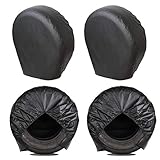 MOONET Tough Tire Covers for RV Wheel(4 Pack), Heavy Duty Thicken Sun Protectors for Truck Motorhome Boat Trailer Camper Van SUV, for Diameter 19'-22' Black