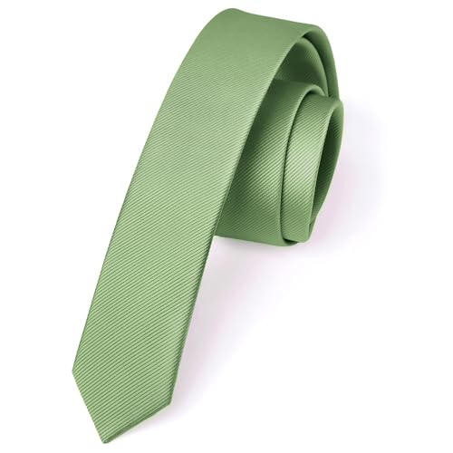 Enlision Corbata Verde Salvia Corbatas de Hombre Modernas Delgada de Color Liso Originales Corbata de Boda Fiesta Business 4 cm