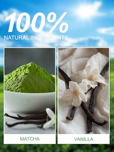 Image of TeeLux Vanilla Matcha Green Tea Powder, First Harvest Premium Matcha + Delicate Vanilla Powder, Flavorful & Aromatic, Hot or Iced Tea, 3.5oz