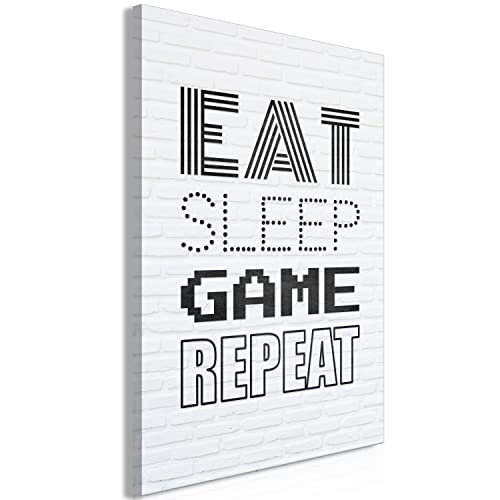 artgeist Acoustic Canvas Wall Art Print for Gamers 24x35 in - 1pcs Picture with Acoustic Foam Sound Print Artwork Room Acoustics Soundproofing - Console Game Inscription m-A-1097-b-a