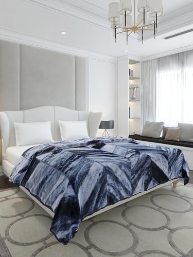 Image of Monte Carlo Double Bed Heavy Winter Blanket Denny 1 Ply PVC Pack 600 GSM | 3.2 KG (240x220 CM), Royal Blue