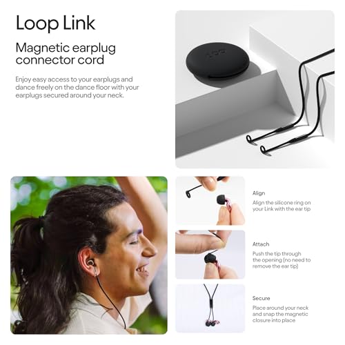 Loop Earplugs Experience Link Bundle – Loop Experience 2 (2-Pack) + Loop Link | Reusable Ear Plugs for Concerts, Live Events, Festivals, Motorcycles, Noise Sensitivity & More | 18 dB Noise Reduction