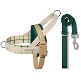 VETRESKA Hundegeschirr und Leine, Easy Walk Hundegeschirr für kleine und mittelgroße Hunde, kein Ziehen, Welpengeschirr für Spaziergänge und Training, verstellbar, verdrehsicher (Santal Forest, XS)