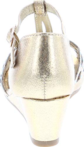 Blaze04 Kids Rhinestone Peep Toe Cut Out Ankle Strap Wedge Dress Sandal Shoes4