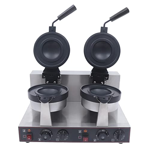 LyeXD Hamburger Maker Burger Machine, Double Head Ice Cream Filling Waffle Maker Panini Press Baking w/180° Rotatable Head, Nonstick Hamburger Waffle Maker Sandwich Press with Adjustable Temperature