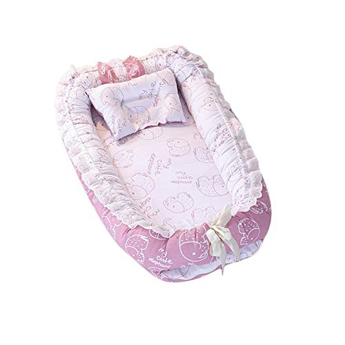 S-tubit Tumbona recién Nacida orgánica | Nido de bebé | Cama portátil para bebés y niños pequeños de 0 a 12 Meses | Colores Azul, Rosa, Beige para niñas y niños | Usar como Almohada de Regular Supple