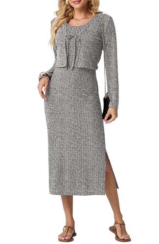 Robe d'hiver longue et cardigan pour rester au chaud avec élégance