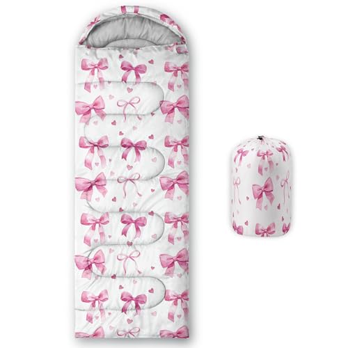Image of QOOMO Axolotl Cute Camping Sleeping Bags,3 Season Warm & Cool Weather,Lightweight,Waterproof Sleeping Bags for Adults & Kids,Traveling,and Outdoors