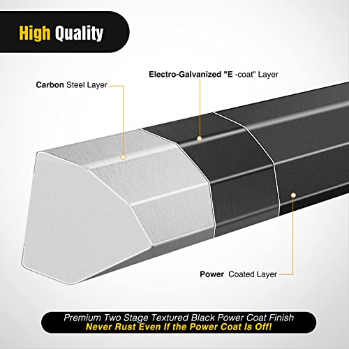 Image of Nilight Running Boards for 2007-2021 Toyota Tundra CrewMax Cab 3.6 Inch Drop Side Steps Bolt-on Black Powder Coated