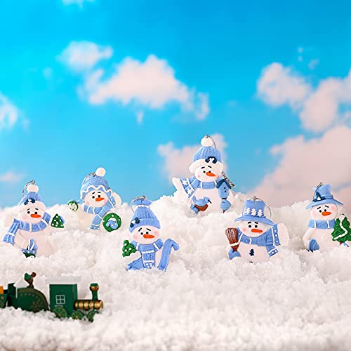 Blue Snowman Christmas Tree Ornaments Vintage Christmas Decorations Mini Polymer Clay Christmas Ornaments For Snowman Christmas Tree Pendant (12) #TOP3