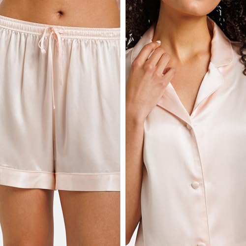 Image of Fishers Finery Women's 100% Mulberry Silk Short Pajama Set; Short Sleeve