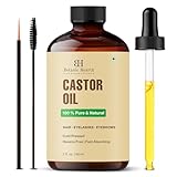 Botanic Hearth Castor Oil & Hair Treatment Oils| 100% Pure & Natural, Cold Pressed | 2 fl oz| For Hair, Eyelashes & Eyebrows | Hexane Free, Fast Absorbing | With Applicators & Dropper