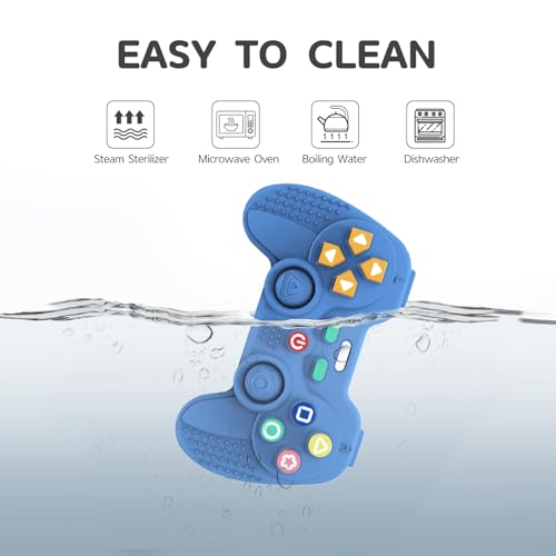 Image of Hooku Silicone Teething Toys for Babies 0-6 Months, Teethers for Babies 6-12 Months, Remote Teether for Baby, Sensory Toys for Babies, Baby Chew Toys