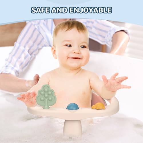 Image of Baby Bath Seat: Infant Bath Seats for Babies Sitting Up - Toddler Bath Seat for Babies 6 Months & Up Baby Bathtub Seat with Non-Slip Suction Cups Baby Bath Tub Chair for Shower, Pink