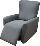 JORTUIO Funda de Sillón Relax Reclinable 4 Piezas, Completo Protector para Sillón Reclinable, Funda de Sofá Antideslizante para Silla Eléctrica Relax 1 Plaza Spandex Funda para sillón con Bolsillos