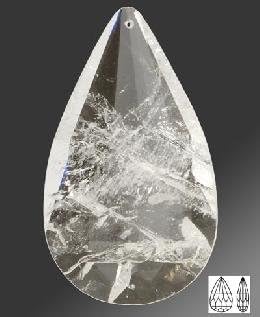 B&P Lamp BrilliantCut 2 Inch (50 MM) Smooth Half Pear Rock Crystal