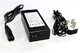 3-poliger XLR-Ladeanschluss Netzteil für Elektromobil / Rollstuhl/Golfbuggy, 24 V, 2 A, 3-poliger XLR-Anschluss und 3-poliger UK-Stecker, vollautomatisch, 3-stufiger Ladezyklus, Modell \