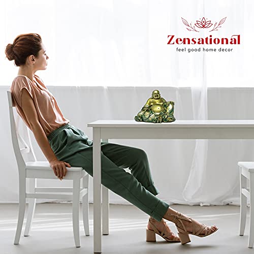 Zensational Laughing Buddha Statue Large – Gold Buddah Statue For Home – Buddha Décor For Living Room - Feng Shui Décor Buda - Buddha Statues For Home Decor – Golden Buddha Wealth - Budda #TOP6