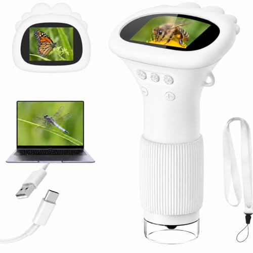 Portable digital microscope for kids with 2" screen