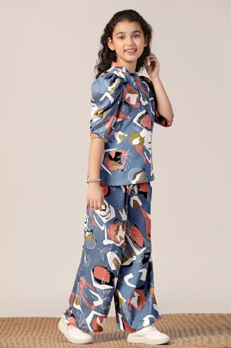 Image of Fashion Dream Girl's Cotton Blend Printed Clothing Set|Casual Wear|Two-Piece Set|Coordinate Outfit for Girl
