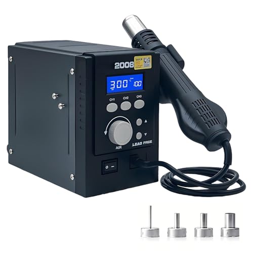 Estación De Soldadura BGA Y Reparación De Placas PCB Con Temperatura Ajustable 100-500℃, Pantalla LCD Regulable Y Flujo De Aire Espiral Para Uso Profesional