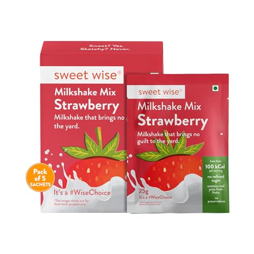 Image of Sweet wise Strawberry Milk shake -125gm| Natural Powder| No refined sugar| No Artificial Preservatives