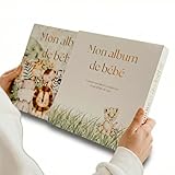 Livre souvenir de bébé – Album de naissance et journal de grossesse français pour garçon et fille, haut de gamme, album photo et cadeau de baby shower avec pochettes souvenirs
