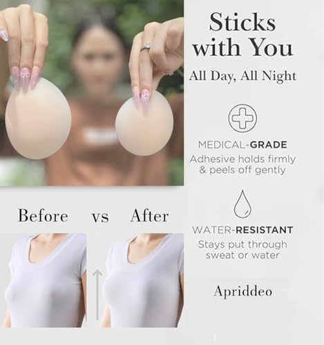 Image of Apriddeo Seamless Grippy-not-sticky Non-Adhesive 2 Pairs Nipple Covers Reusable Pasties