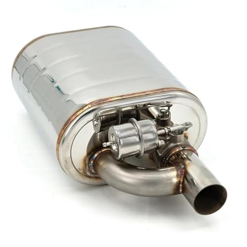 QFJFBGGH Terminale di Scarico Silenziatore di Scarico da 2 2,5 3 '' Pollici con Valvola di Scarico Set Controllo Remoto per Ritaglio Scarico Elettrico O Controllo OBD Silenziatore(76MM Muffler L)