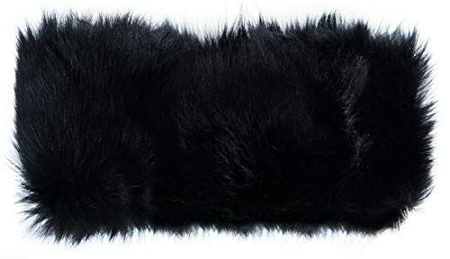 Diadema de lana toscana 100% piel de oveja negra para mujer