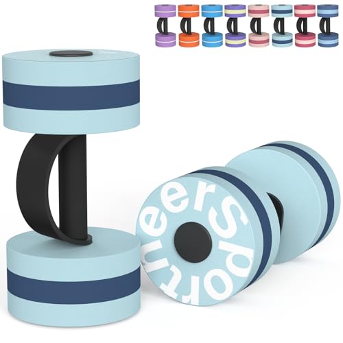 Sportneer Pesas de Agua para Ejercicio acuático, Mancuernas de Agua, Juego de 2 Pesas de Espuma EVA, Mancuernas para Piscina, Juego de Mancuernas para Fitness acuático, Equipo para pérdida de Peso