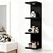NAT MEYA 4 Tier Wall Shelf Unit Black Floating Shelves with LED Lights,Lack Wall Shelf,Versatile Floating Shelves for Home Decor Organizer Books Decor