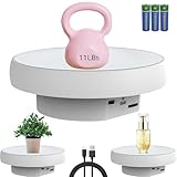 JAYEGT Motorized Rotating Display Stand, 6.3inch /11Lbs Load ,Mirror Cover ，360 Degree Electric Rotating Turntable ,Cup Display Turner Stand,Photography Products, Jewelry ,Tumbler-White