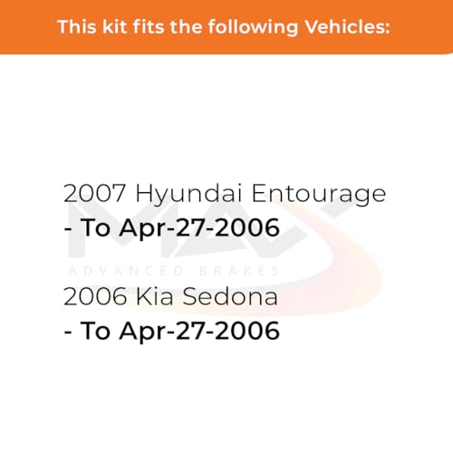 Image of Max Advanced Brakes Front & Rear Brake Kit Compatible With 2006 Kia Sedona Compatible With Hyundai Entourage Replacement Premium OE Disc Brake Rotors and Ceramic Brake Pads