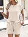 ANRABESS Womens Waffle Knit 2 Piece Short Sets Cap Sleeve Summer 2026 Matching Lounge Outfits Travel Beach Vacation Sweatsuit Almond Large
