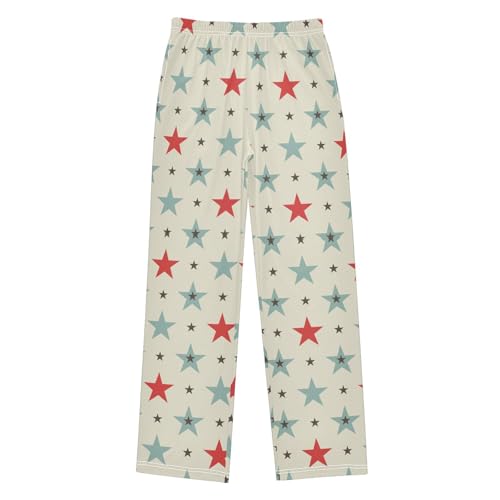 ZZXXB Stars Print Boys Long Pants Soft Trousers Elastic Waist Kids Lounge Bottoms with Pockets S-XL