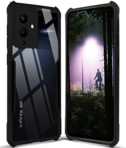 Image of Jkobi Back Cover Case for Infinix Note 12 5G (Shockproof with Polycarbonate Clear Panel | Professional Black)