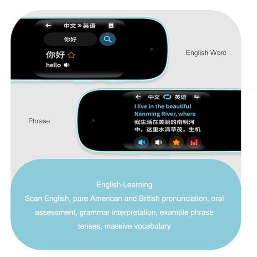 Smart Pen Scanner, Language Translator Dictionary Scanner Reader Pen, English Learning Scanning Pen HiFi Speaker Translator Device for for Students Travel Learning - Thumbnail 7