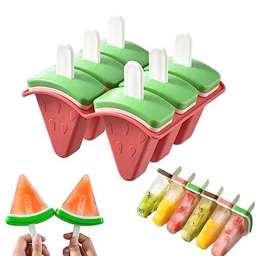 KASTWAVE Ice Lolly Moulds with Sticks 6 Popsicle Mould BPA Free Ice Cream Moulds Reusable Ice Pop Holders for Kids Babies Adults for DIY Fruit Yogurt Juice Homemade Popsicle