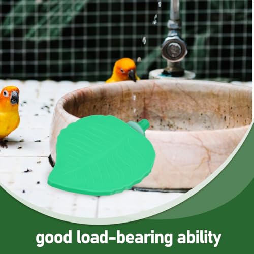 Image of Angoily Leaf Shape Bird Perch Platform for Parakeet Cockatiel Plastic Bird Cage Accessory 5.98X4.40X1.14 Inch Climbing Stand Playground