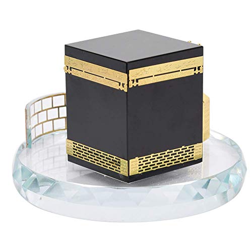 Pssopp Crystal Car Ornament Islamic Decor Model Muslim Crystal Gilded Kaaba Model Kits Islamic Building Crystal Collectible Figurines Souvenirs Crystal Vehicle Decor #TOP5
